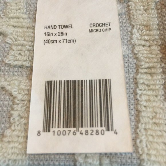 3 Wild Sage Crochet 100% Cotton 16"x26" HAND Towels in White on Microchip Gray - Picture 7 of 9